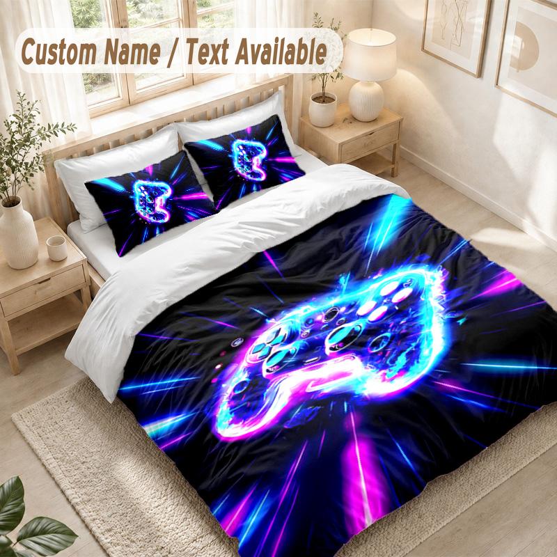 Controller Bedding Set, 1 Duvet Cover & 2 Pillowcases Soft Comfortable Bedroom Home Textile Decor