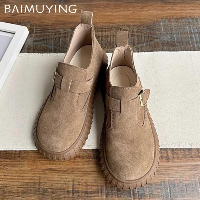 Suede Flats Women Snow Ankle Boots Designer Buckle Casual Shoes 2025 Trend Walking Non-slip Comfort Winter New Botas De Mujer