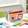Estuche de Lápices de Dibujos Animados con Cremallera y Cordón Bolsa de Papelería Multifuncional para Estudiantes Estuche de Lápices de Gran Capacidad Resistente al Agua para la Escuela