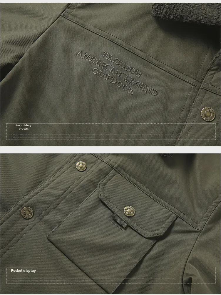 Men's Middle-aged Winter Jacket - Thick, Velvet-lined, Casual Workwear for Spring, Autumn, and Winter