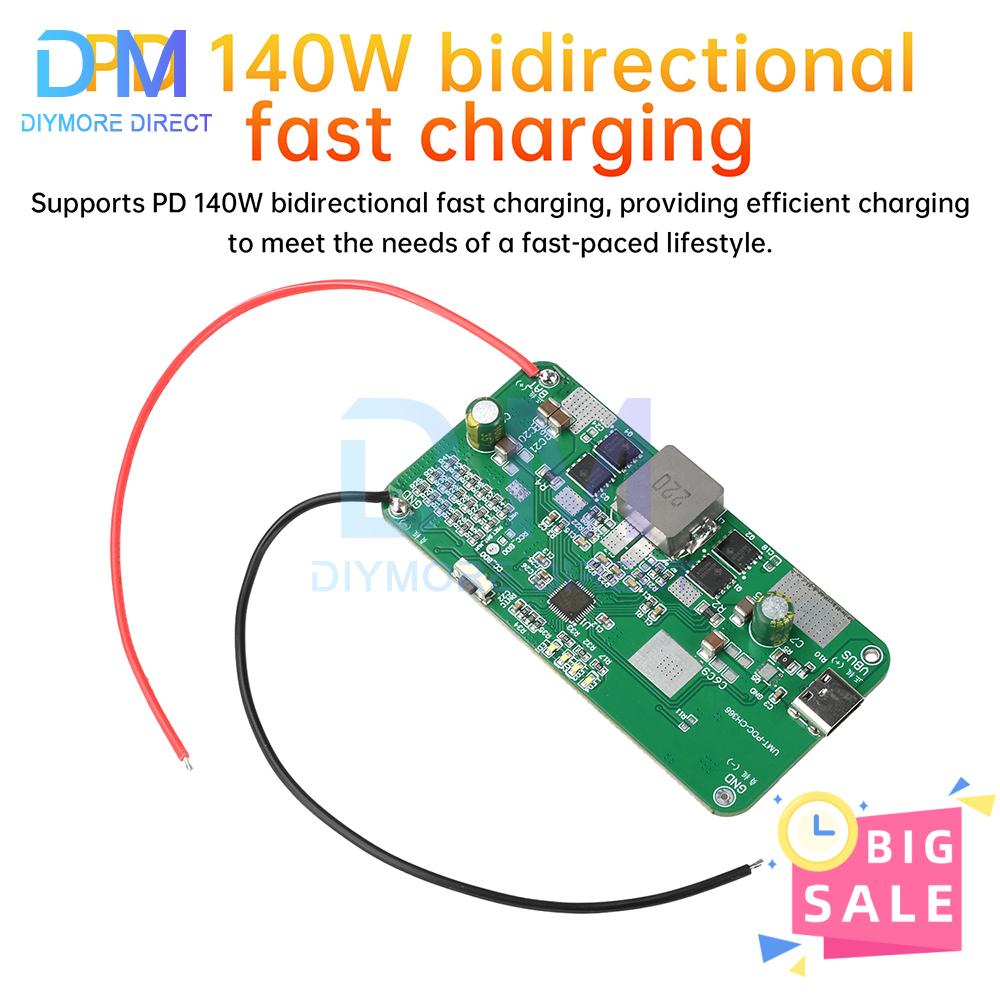 PD3.1 140W Bidirectional Fast Charging Mobile Power Module 2S 3S 4S 5S 6S Lithium Battery Charge Li-ion Lifepo4 BMS Charger