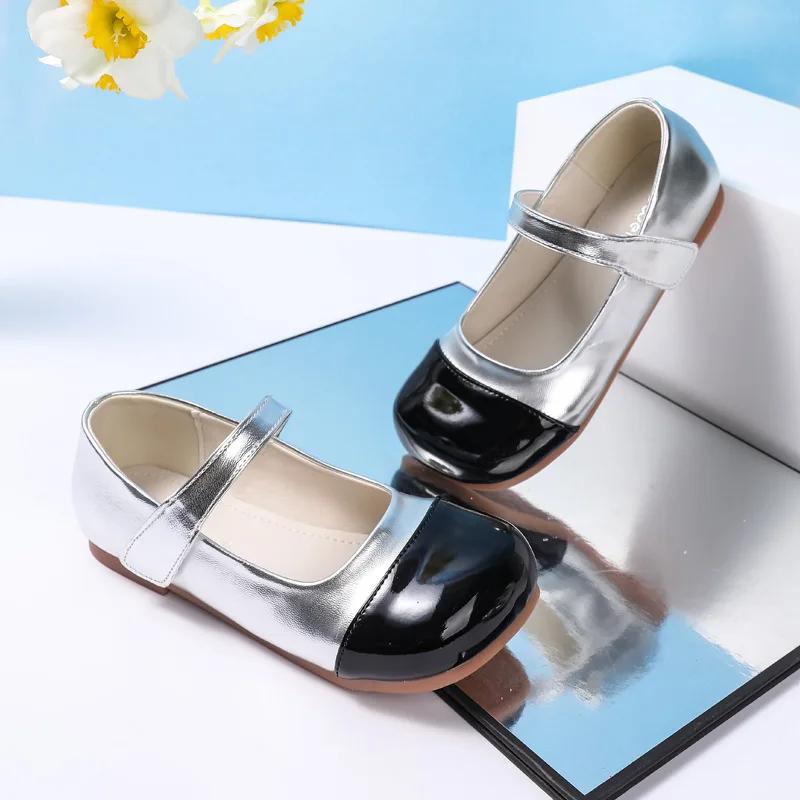 Neue Mädchen Prinzessin Lederschuhe Patchwork Elegant Kinder Ballett Aufführung Ballerinas Mode Kinder Partyschuhe Klettverschluss