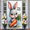 Floral Banner Cute Rabbit Easter Display Happy Easter Banner Butterfly Accent Rabbit Backdrop For Church Event Indoor Decoration