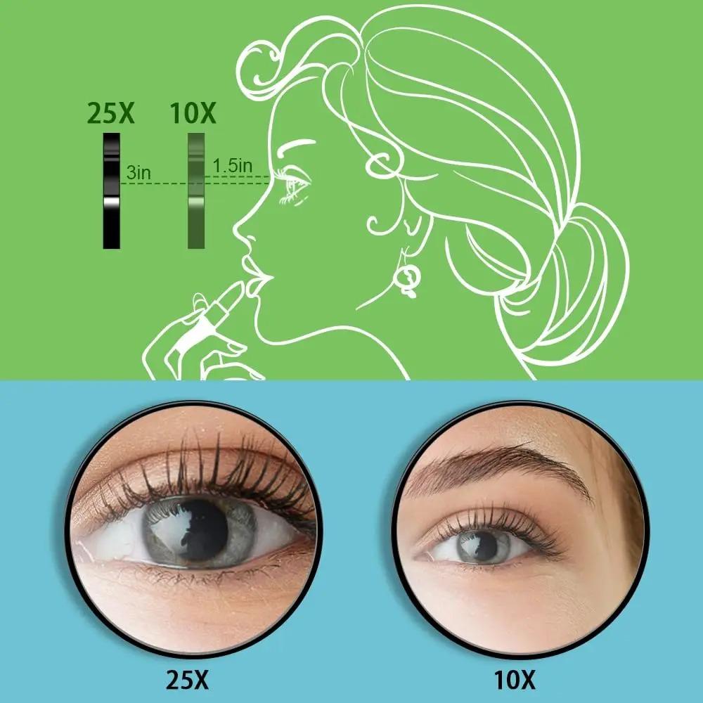 1/3pcs Magnifying Mirror and Eyebrow Tweezer Set, 30X Magnified Makeup Mirrors with 2 Suction Cups, Tweezers and Eyebrow