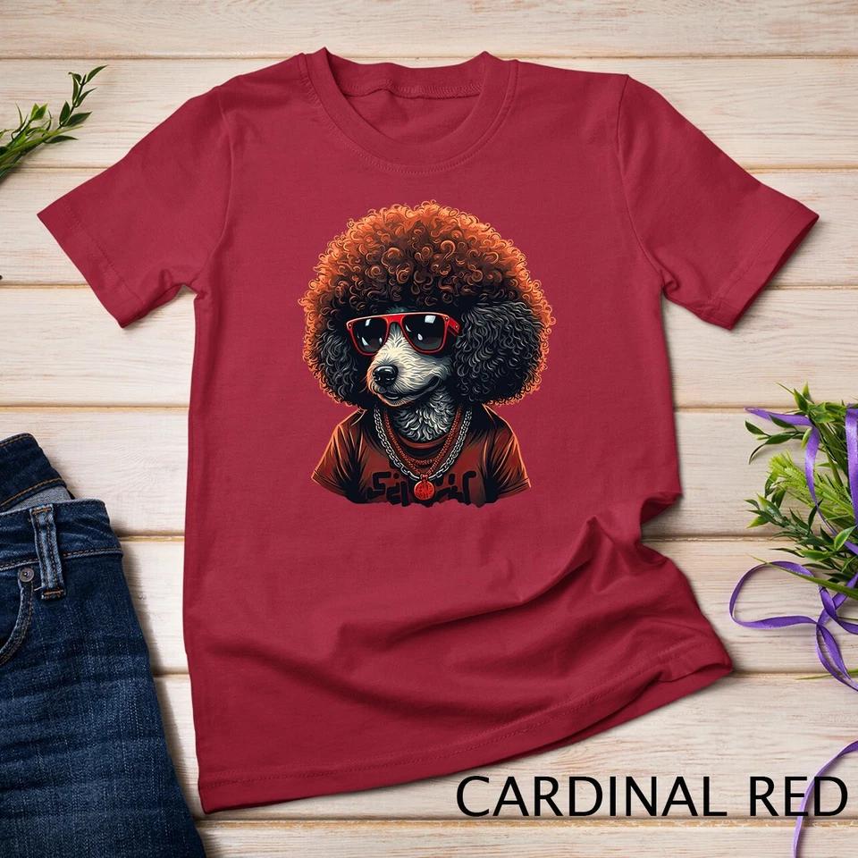 Funny Poodle Dog Miniature Poodle Toy Poodle Retro Sunset T-Shirt Unisex T-shirt 2 S