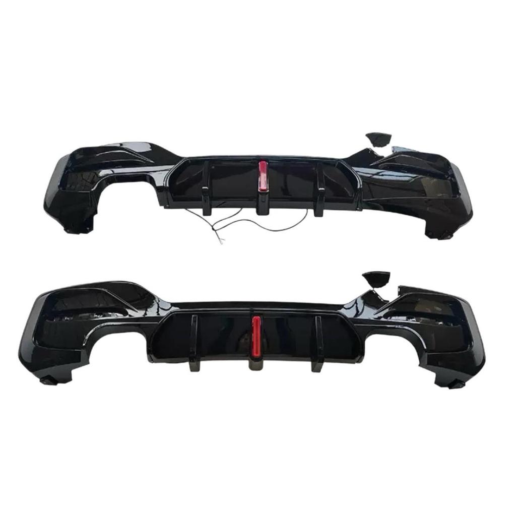 BMW 1 Series F20 LCI MP Style Carbon Fiber Dual Outlet Rear Diffuser with Lights