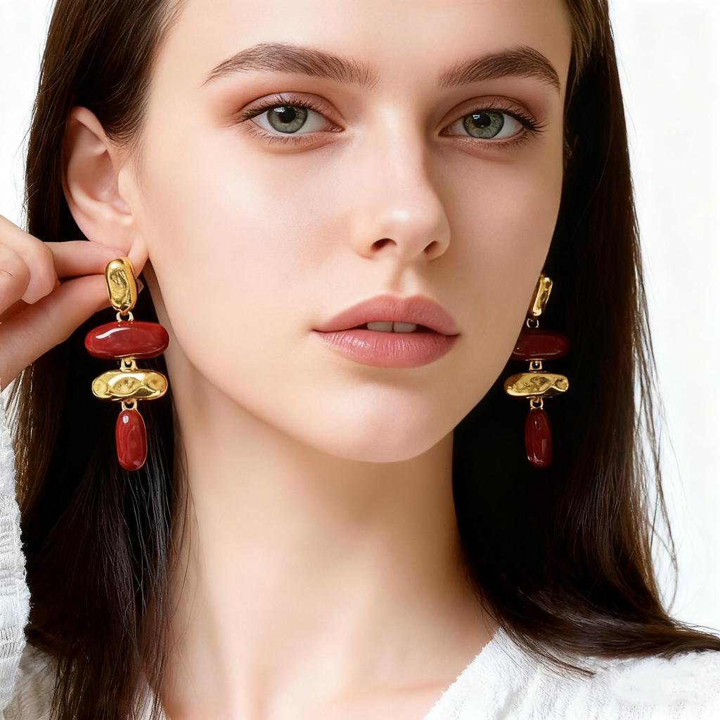Light Luxury Retro Metal Pendant Earrings for Women Personality Irregular Geometric Statement Earrings Jewelry Accessories Gifts