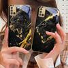 The calm black panther For Samsung A 01 52S A04 A05S A10 A12 A13 22 23 24 36 42 M02 Note 10 20Ultra 8 9 Golden glass phone case