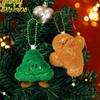Cute Christmas Bag Charms Plush Keychain Stuffed Santa Wreath Gingerbread Ornaments Decorative Accessories Holiday