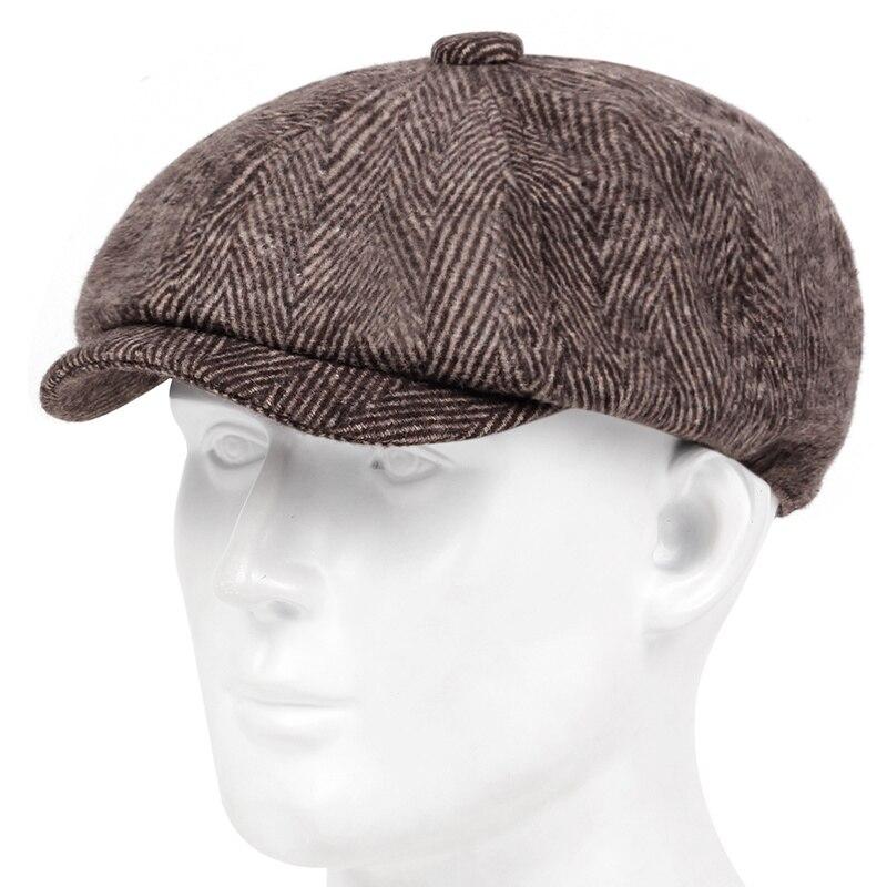

Retro Newsboy Caps Men British Painters Hats Autumn Winter Berets Herringbone Flat Cap Hip Hop Berets