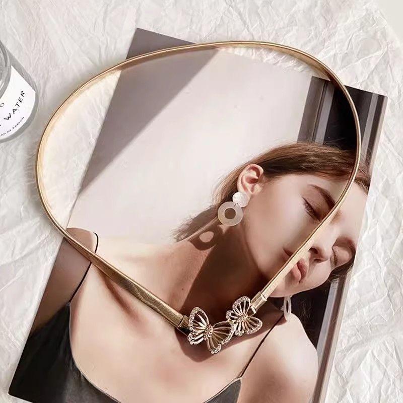 Adjustable Metallic Chic Bowknot Waist Belt For Women In Stylish Colors Summer