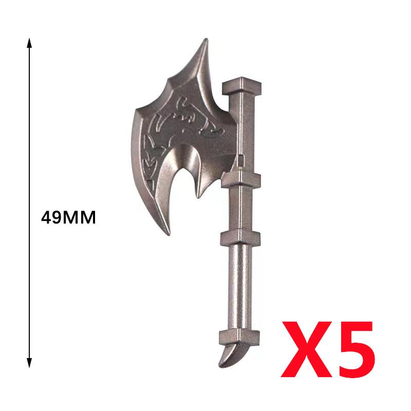 MOC Medieval Military Anime Figures Weapons Building Blocks Toys Soldiers Shield Sword Bow Trident Ax Gun Hammer DIY Gifts K027