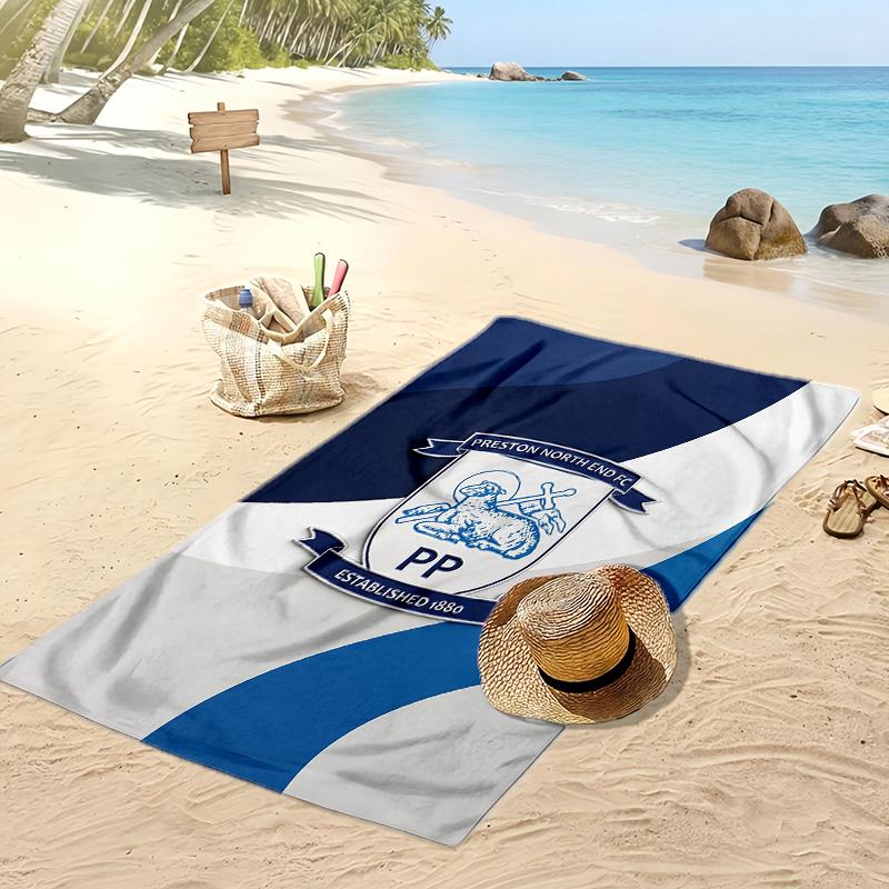 Asciugamano da Spiaggia con Stampa del Preston North End Football Club, Asciugamano Grande Morbido ad Asciugatura Rapida per Spiaggia Campeggio Nuoto