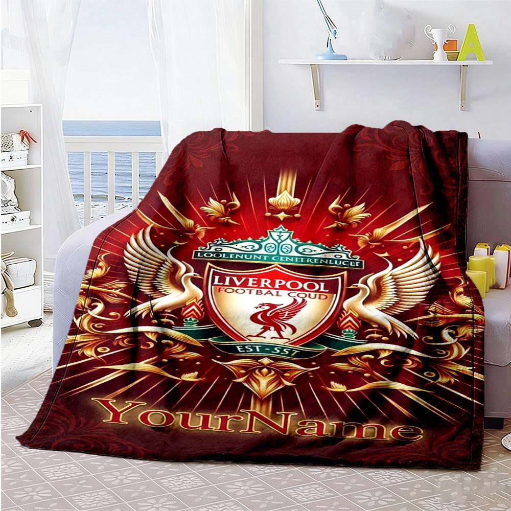 Liverpool Customize Your Name Blanket Throw Customizable Blanket Ultra-Soft Versatile for Couch Living Room Bedding Office for All Occasions