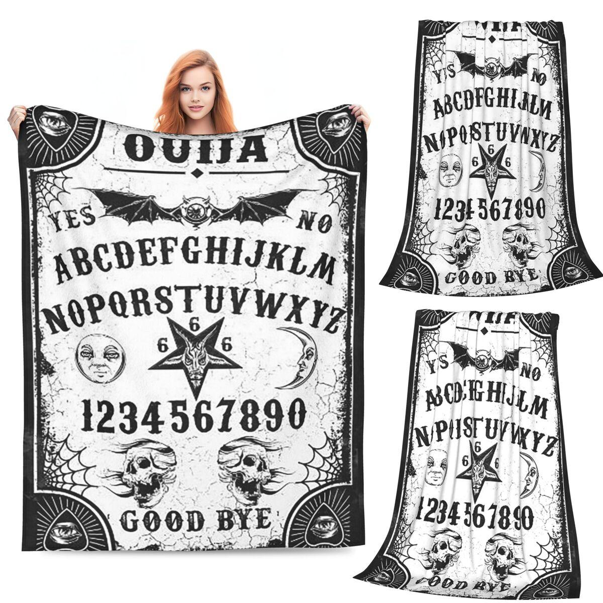 Ouija Board Bat Black Blanket Soft Warm Flannel Throw Blanket Plush for Bed Living room Picnic Travel Home Sofa 80x120cm