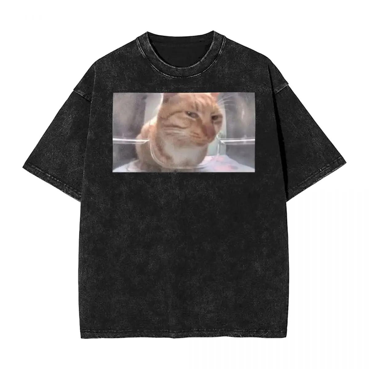 Mr Fresh Футболка с кошкой, смотрящей искоса Streetwear Хип-хоп Винтажные футболки Смешные мемы для мужчин и женщин 100% хлопок Лето S разноцветный