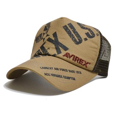 AVIREX כובע רשת AX3900 כובע לוגו אנגלי AVIREX (חום בהיר x חום)
