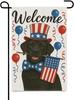 4th of July Patriotic Garden Ag Welcome Funny Black Labrador, 12x18 Inch XXQ