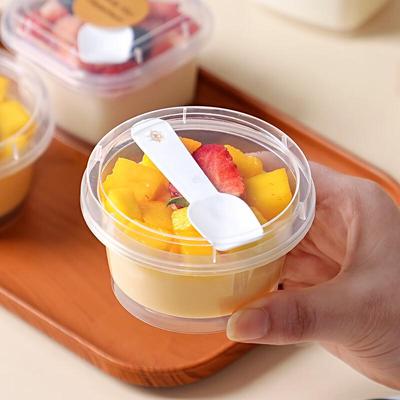 Disposable Dessert Pudding Cups with Spoons