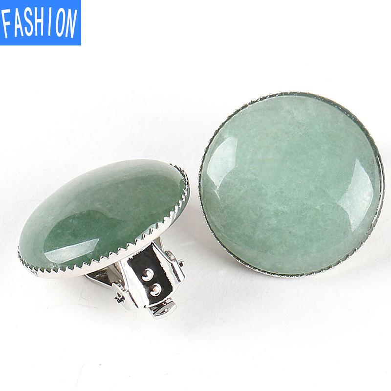 

Европейские и американские популярные серьги, женские серьги с пирсингом, персонализированные серьги с натуральными полудрагоценными камнями, летние пляжные украшения greenaventurine