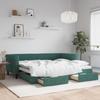 VidaXL Daybed with Trundle and Drawers Dark Green 90x200cm Velvet 3197821