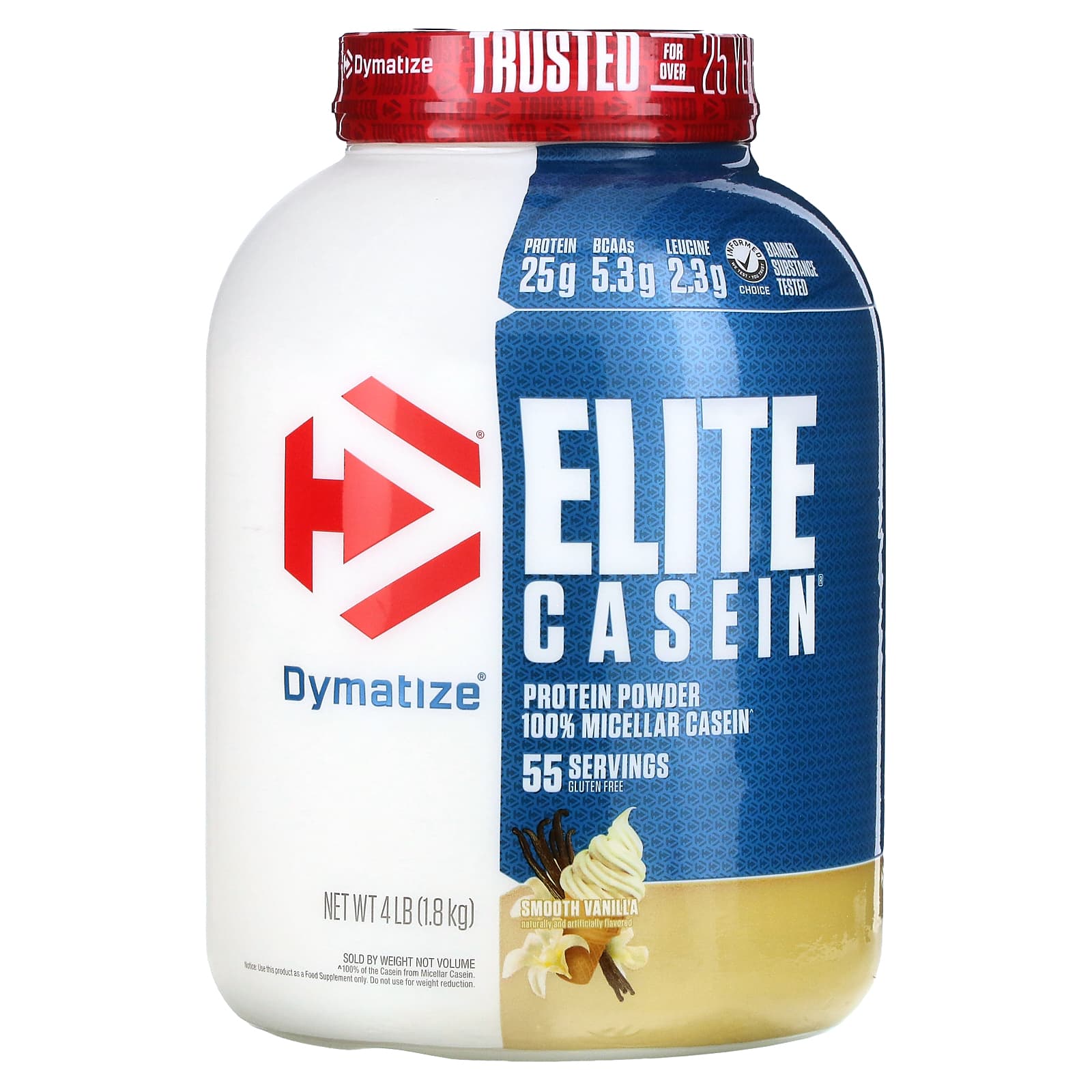 

Elite Casein, Smooth Vanilla, 1.8 Kg (4 Lb)
