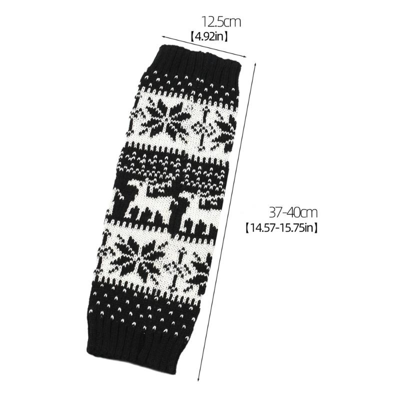 1Pair Women'S Autumn Winter Legwarmers Socks Retro Snowflake Leg Warmer Jk Lolita Girls Warm Knitted Leg Covers