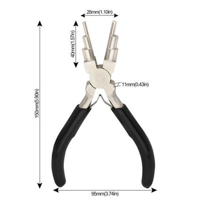 Jewelry Pliers Multi-functional Round Nose Rubber Grips Wire Wrapping 6 In 1 Heavy Duty Metal Spare Parts Tools