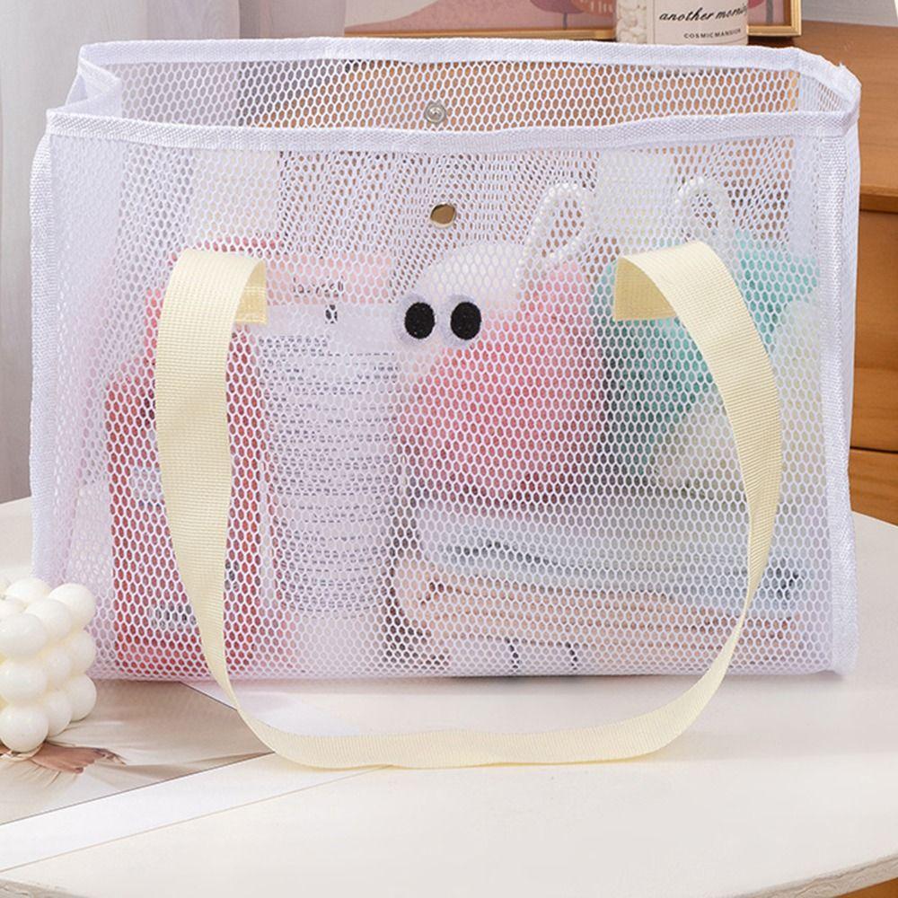 Foldable Big Eyes Beach Mesh Bag Large Capacity Travel Toiletries Organizer  Summer