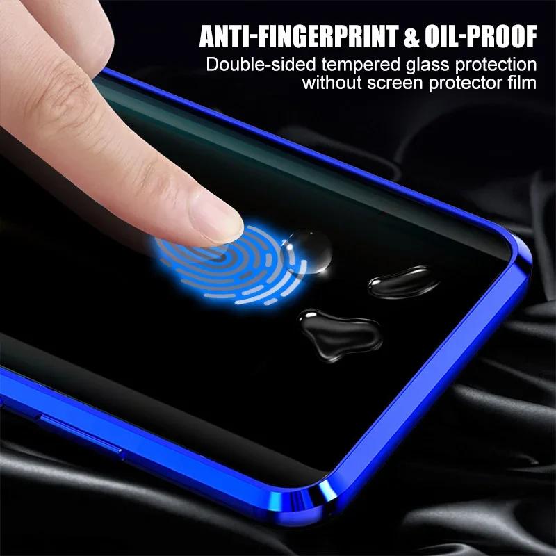 360°Full Protection Metal Magnetic Prevent Peeping Double Sided Glass  Phone Case For Samsung S20 S21 FE S22 S23 S24 Plus Ultra