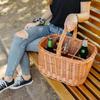 Bottle Basket - CREATIVE HOME - 6 Compartments - Natural Wicker - 40 X 31 X 38 Cm - Brown