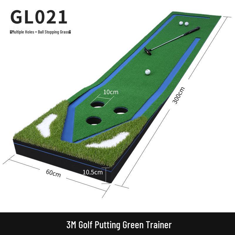 PGM Indoor Golf Putting Practice Device - Multi-Hole Simulated Lawn Mat for Home and Office Training