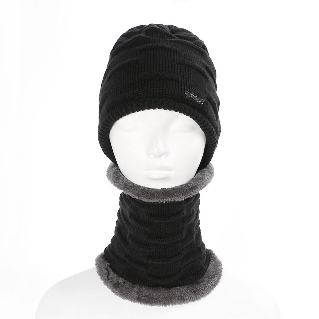 Winter Cold Weather Gear: Knit Neck Warmer, Muffler, Beanie, and Fur Hat Set