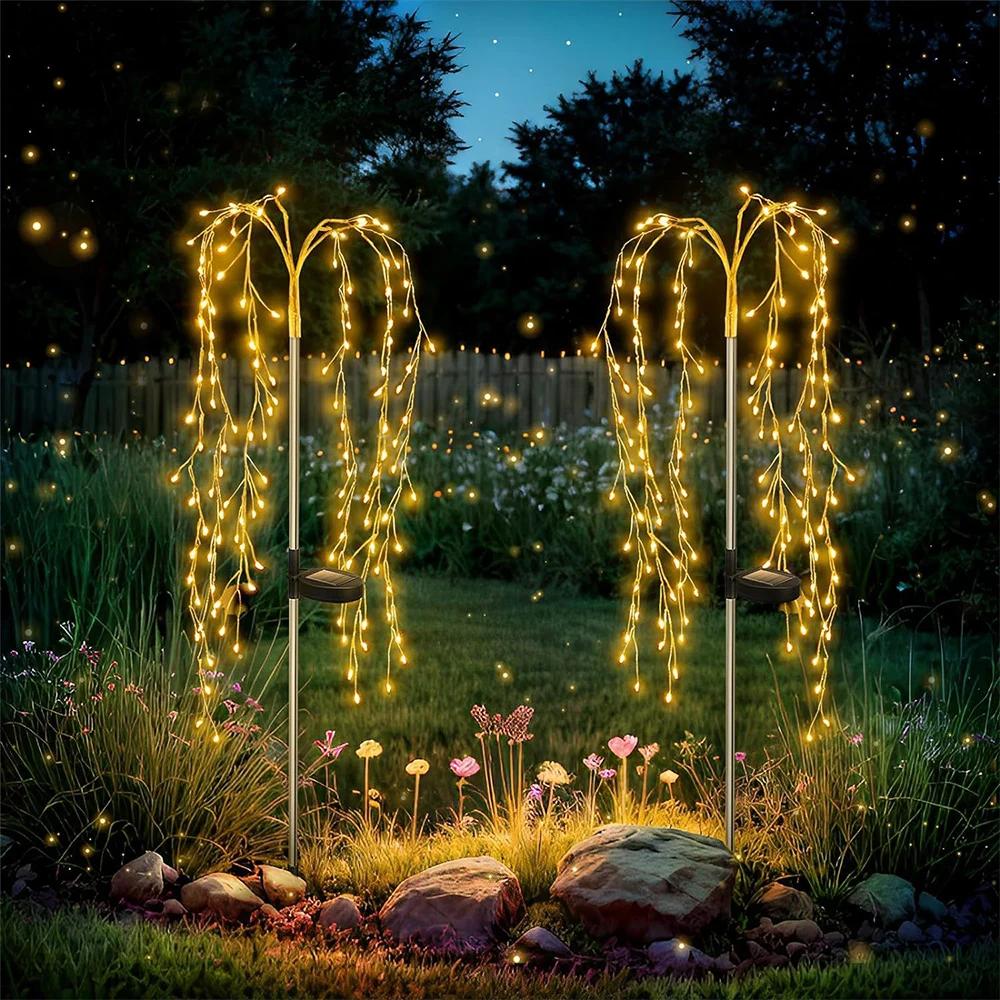 Runtow 1pc 100LED Solar Firecracker Lights, Waterproof Lawn Lamp ,Outdoor Yard Garden Decor,Christmas Wedding Pathway Decor