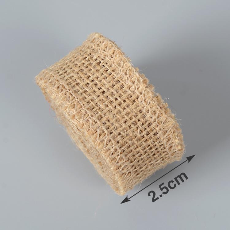 

DIY Ручна Різдвяна Весільна Джутова Стрічка з Мереживом - Однотонні Ткані Рулони, Різні Розміри, 2м