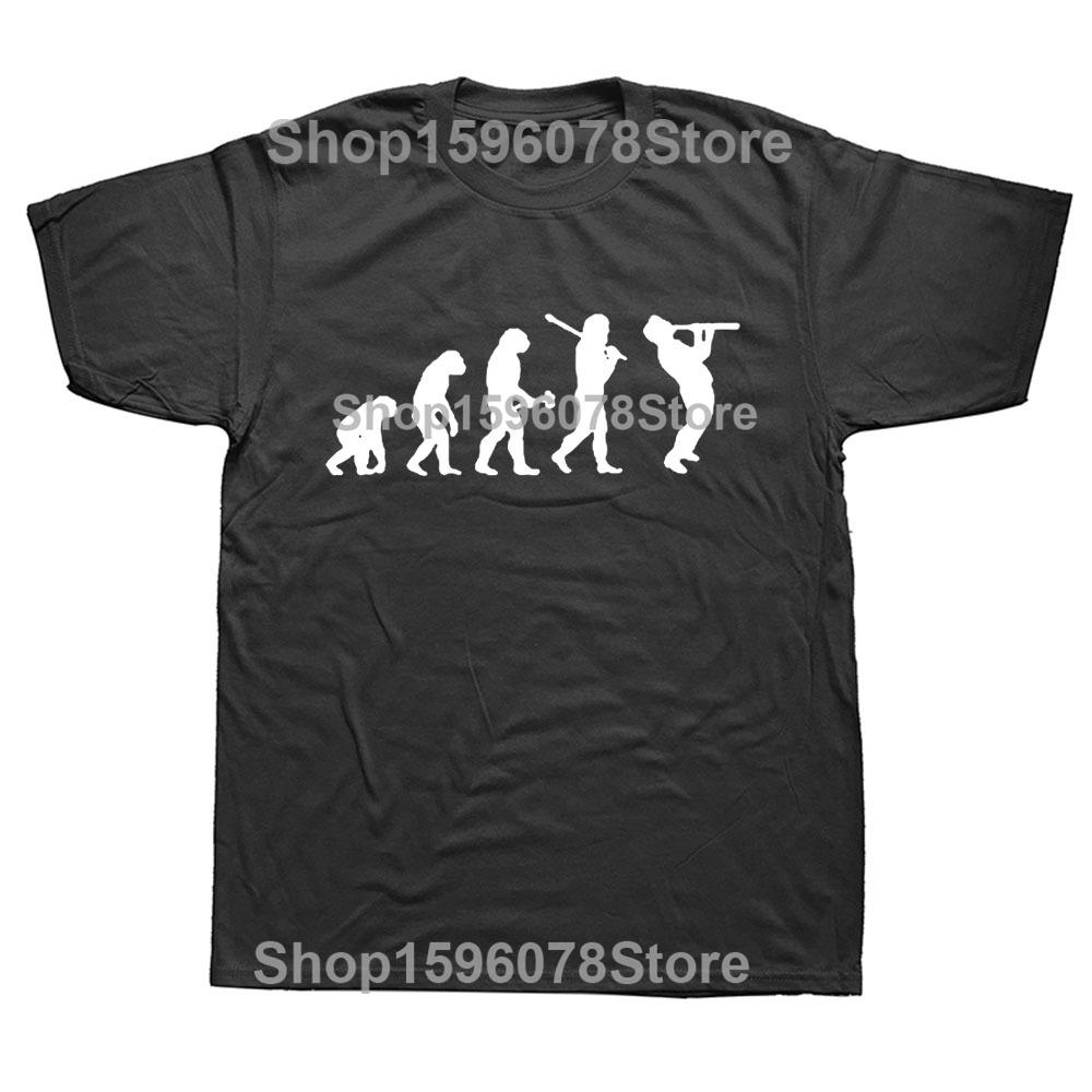 Clarinet Oboe Player Clarinetist Oboist Evolution Print T-Shirt Summer Casual Top Tee Printed T Shirt Fashion