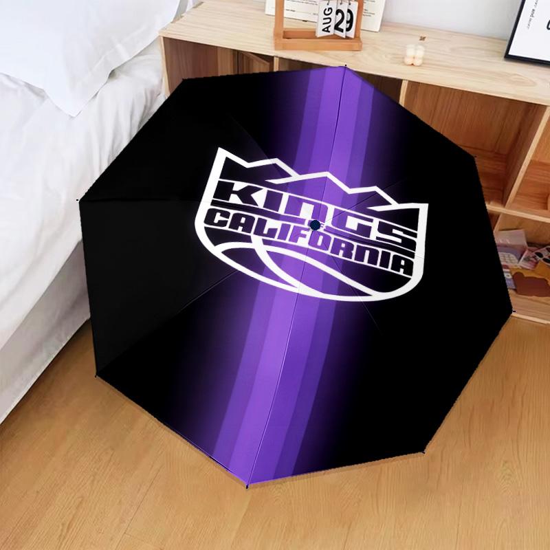 Kings Basketball Team Logo Umbrella Folding umbrella, automatic umbrella 8-Frame for Travel, camping Use Gift for Halloween Christmas