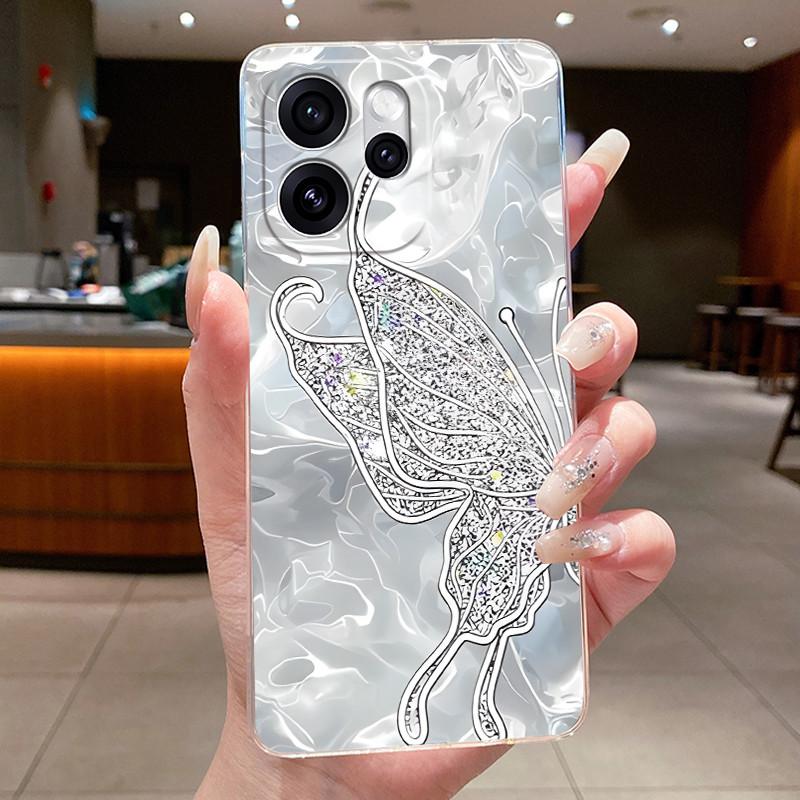 For OPPO Reno 15F 5G Case CPH2801 Clear Fashion Butterfly Flower Soft TPU Silicone Cover For OPPO Reno15 F Reno 15 FS Phone Case