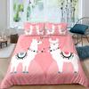 Alpaca Duvet Cover King Queen Size Kawaii Farm Animal Theme Bedding Set Kids Cartoon Llama Alpaca 2/3pcs Polyester Quilt Cover
