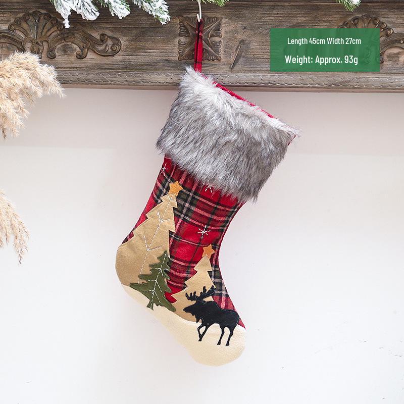 Qing Meng Large Christmas Stocking - Snowman Ornament Gift Bag
