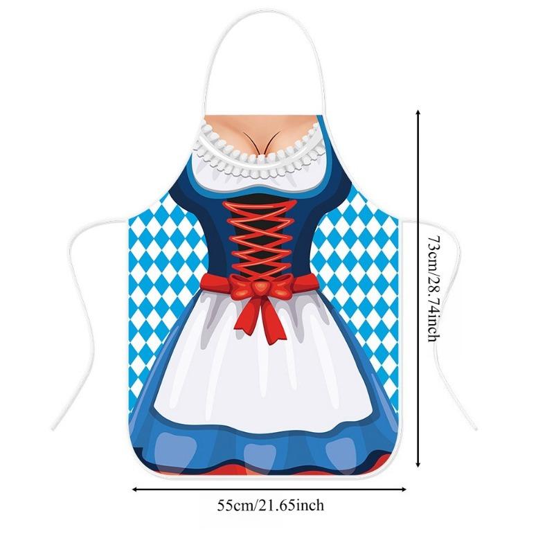 1PC Munich Oktoberfest Decorative Apron, German Oktoberfest Funny Character Cos Apron Waterproof Overalls