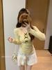 Korean Lace Patchwork Knitted Slim-fit Sweater for Women - 2025 Autumn/Winter Trendy Top