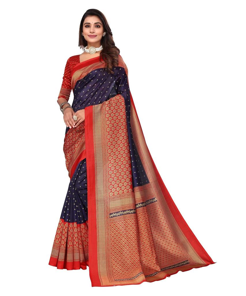 TreegoArt Fashion Women's Art Silk Daily Wear Printed Saree With Unstitched Blouse Piece - Pack Of 1