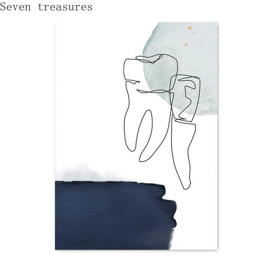 

Abstract Line Teeth Modern Wall Art, Canvas Painting, Aesthetic Posters and Prints, Dentist Office Decor, Wall Pictures 21x30cm No Framed