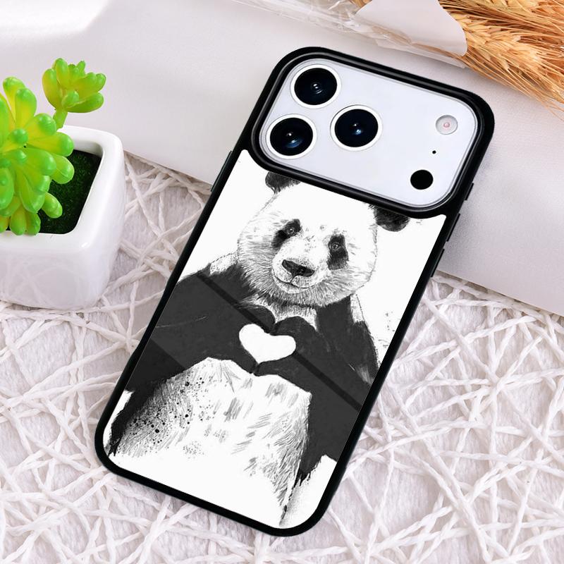 Cute Panda Fashion Phone Case for iPhone 17 Air 16 15 11 12 14 13 Pro Max Shockproof Cover