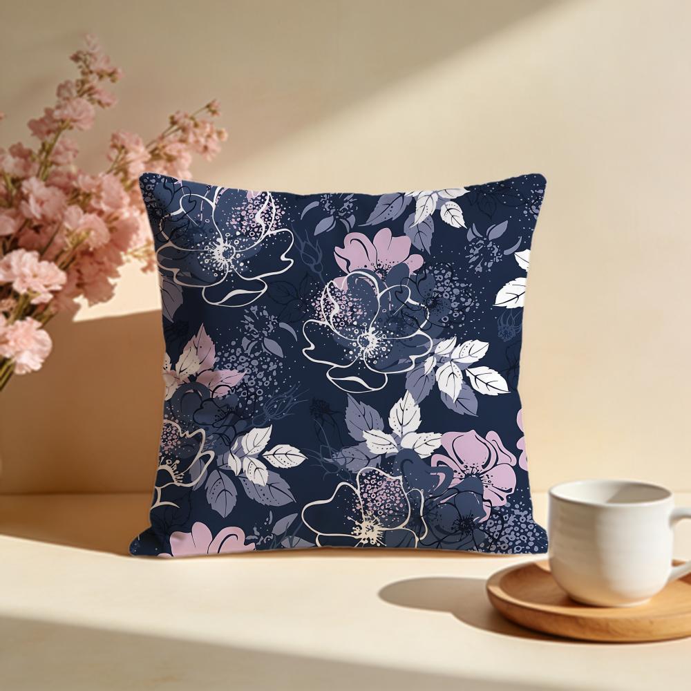 Delicate Art Petal Illustration Cushion Cover Soft Pillow Cases for Home Bedroom Living Room Sofa