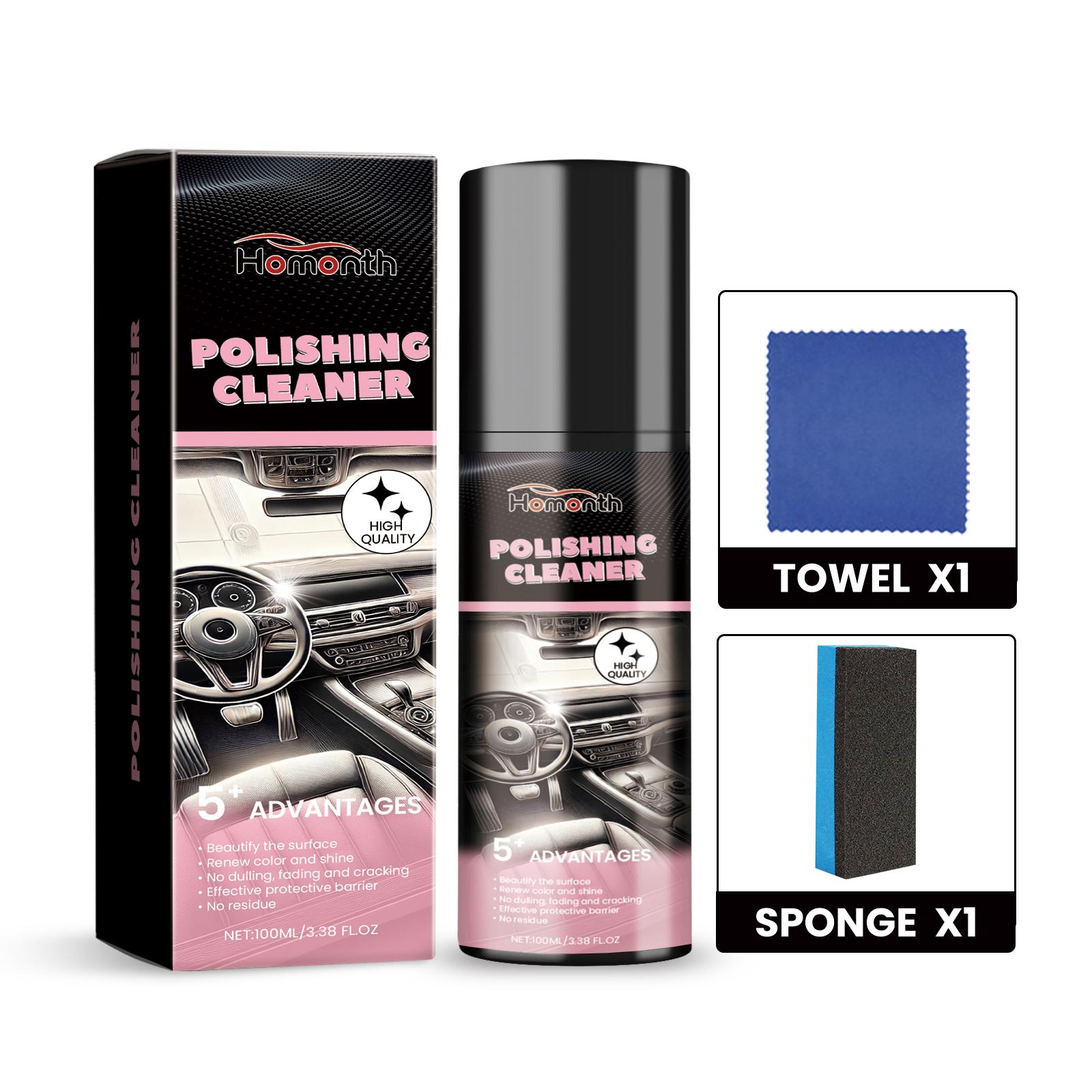 Homonth Car Interior Polishing Kit – Interior Decoration, Maintenance, Leather Care, Anti-Stain, Car Polishing Agent