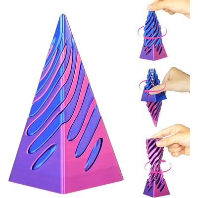 Unmögliche Pyramiden-Passthrough-Skulptur, 3D-gedrucktes Spiralkegel-Fidget-Spielzeug, Angstlinderungs-Passthrough-Pyramiden-Fidget-Spielzeug, Stressabbau-Schreibtisch-Spielzeug