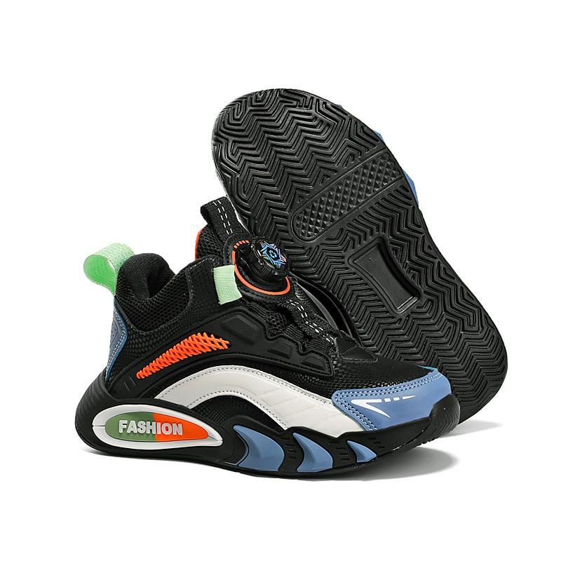Boys Mesh Running Shoes Kids Rotating Button Sneakers School Sports