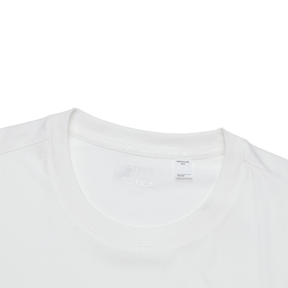 FILA Heritage Series Casual Versatile Knitted Short Sleeve T-Shirt Men Tops Cloud-Mushroom-White F11M528103F-WT